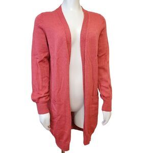 New Tey-Art Superfine ALPACA Longline Dusty Rose Sweater Duster Tabask Sz S #24